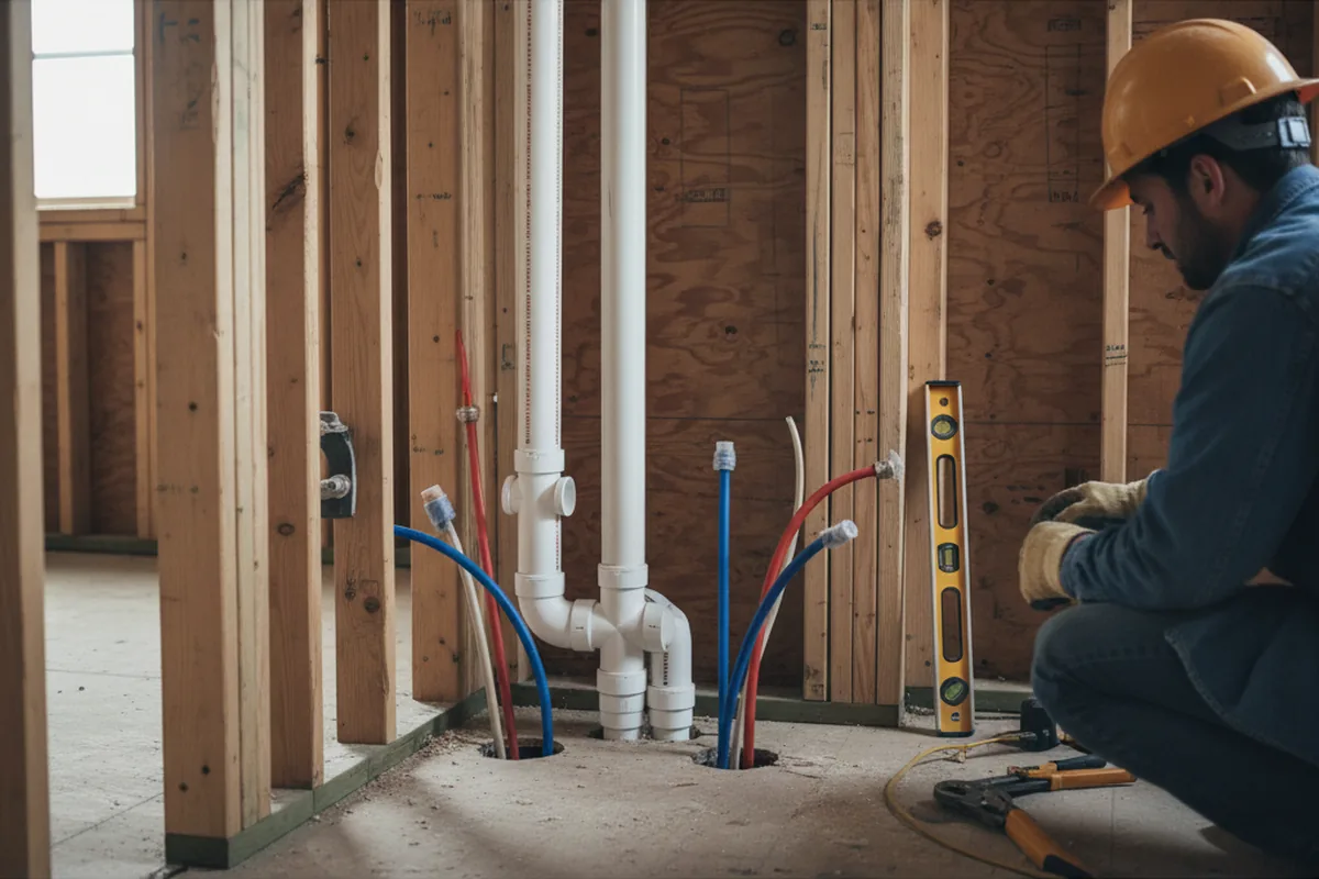 Drain and supply rough-in during Toilet Repair and Installation in Bruceville