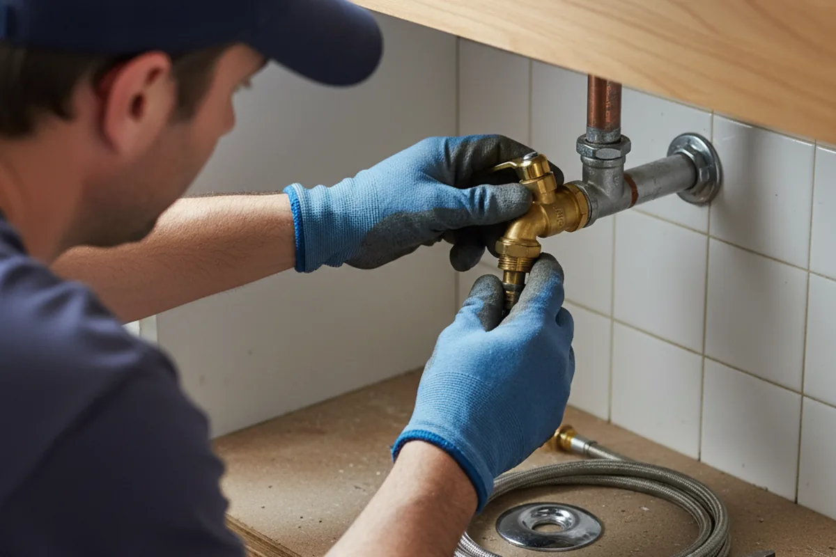 Shutoff valve and fitting work during Emergency Plumbing in Bruceville